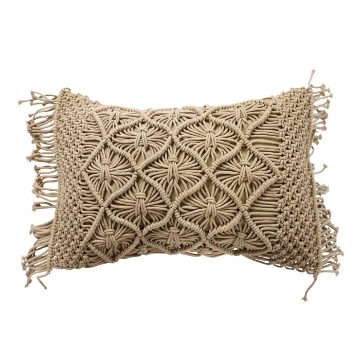 Coussin Macrame - 40 x 60 cm - Rose nude