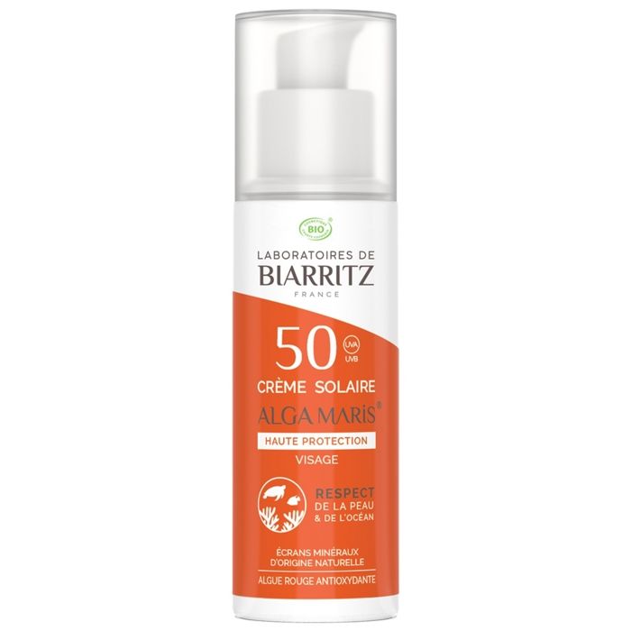 LES LABORATOIRES DE BIARRITZ Crème solaire SPF50 Alga Maris Bio - Pour visage - 50 ml