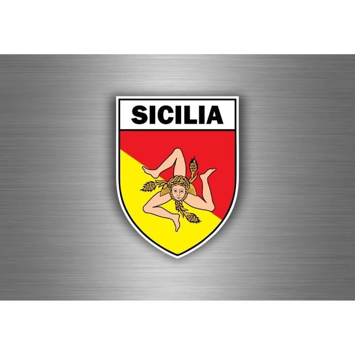 Stickers et Autocollants Voiture - Sticker Drapeau sicilien forme intérieure de pays | Ambiance