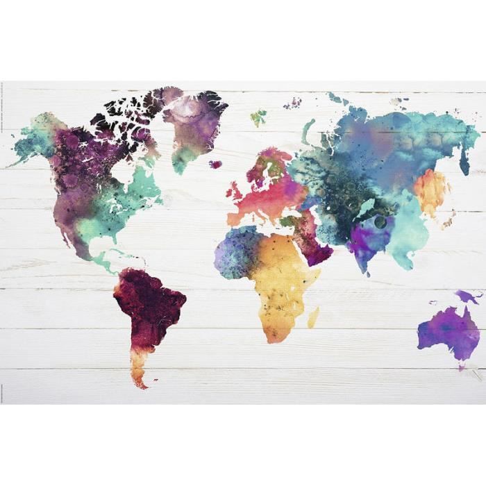 Amazonfr - Poster colorier - La carte du monde