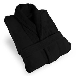 PEIGNOIR Peignoir de bain MICROFIBRE noir, taille L. Compos