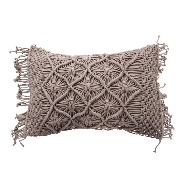 Coussin Macrame - 40 x 60 cm - Violet clair