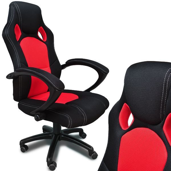 Fauteuil de bureau rouge et noir en Nylon Sport  Achat / Vente chaise