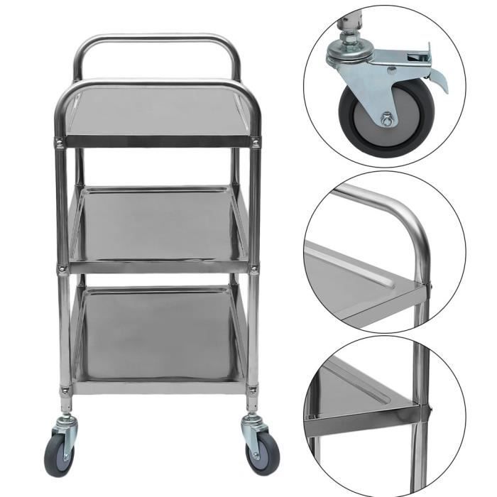 En.casa Chariot De Service 3 Étagères Rondes – Desserte à Roulettes Métal Noir 75×45 Cm, Idéal Cuisine, Salle De Bain, Bureau Et Snacks