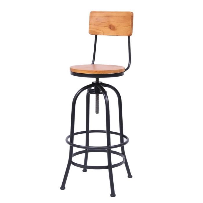 Bar De Avec Dossier 4 Réglable Hauteur Bois Pied Et Tabouret Du qpVUSzMG