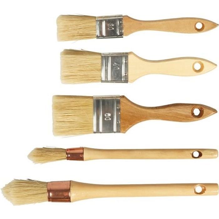 COGEX Lot de 5 pinceaux pro soie pure