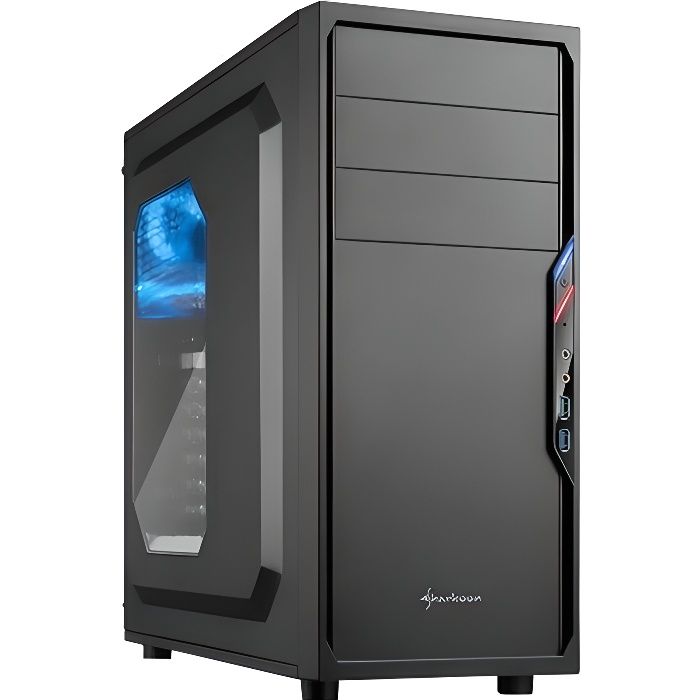 Sharkoon VS4V Boîtier PC ATX avec 3 baies 3,5`` e Prix pas cher Cdiscount