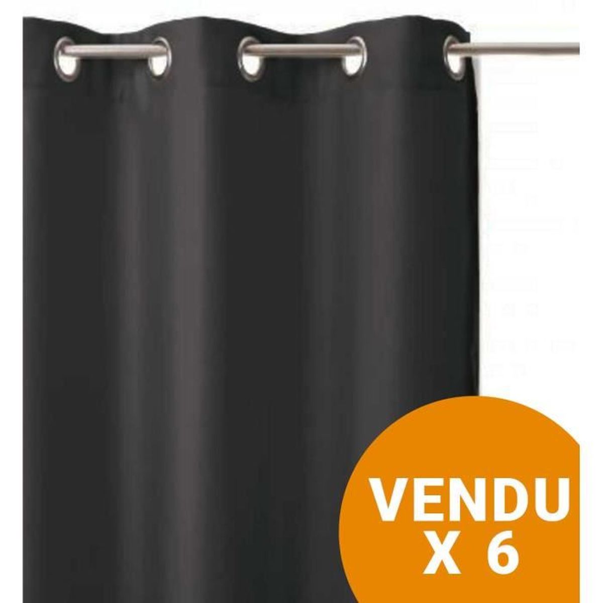 Rideau occultant x6 Gris Foncé - Achat / Vente rideau - Cdiscount Rideau occultant x6 Gris Foncé - Achat / Vente rideau - Cdiscount