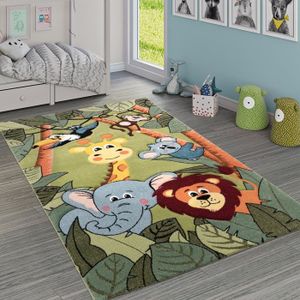 TAPIS Tapis Pour Enfant Jungle Animaux Vert