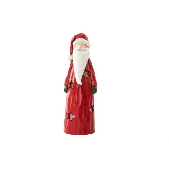 Personnage de Noël : Père Noël en fibre 13,5x12,5x39,5 cm
