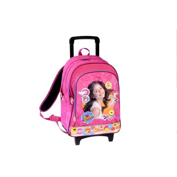 SOY LUNA Sac à dos à roulettes 2 compartiments - Primaire - Fille - Rose