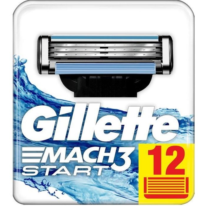 Gillette Mach3 Start Lames De Rasoir Pour Homme 12 Recharges Pour Un Rasage De P