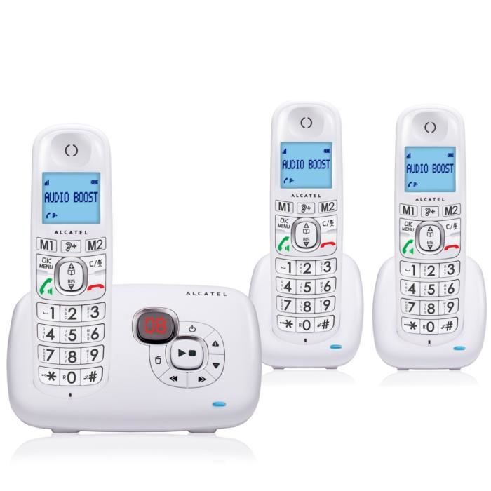 Alcatel Telephone sans fil XL 385 Voice Trio Blanc