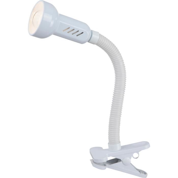 GLOBO LIGHTING Spot à pince - Interrupteur - Ø 11 x H 40 cm - Blanc