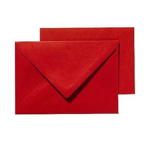 PANDURO Pack Basic cartes et enveloppes A6/C6 Rouge - 10 cartes pré-pliées (105x148), poids 240 g - 10 enveloppes