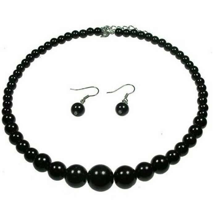 collier perle noire fantaisie