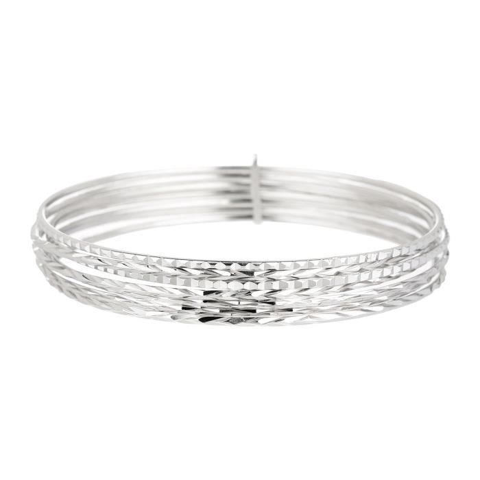 MONPLAISIR Bracelet Argent Fin 925/1000 Semainier Diamanté