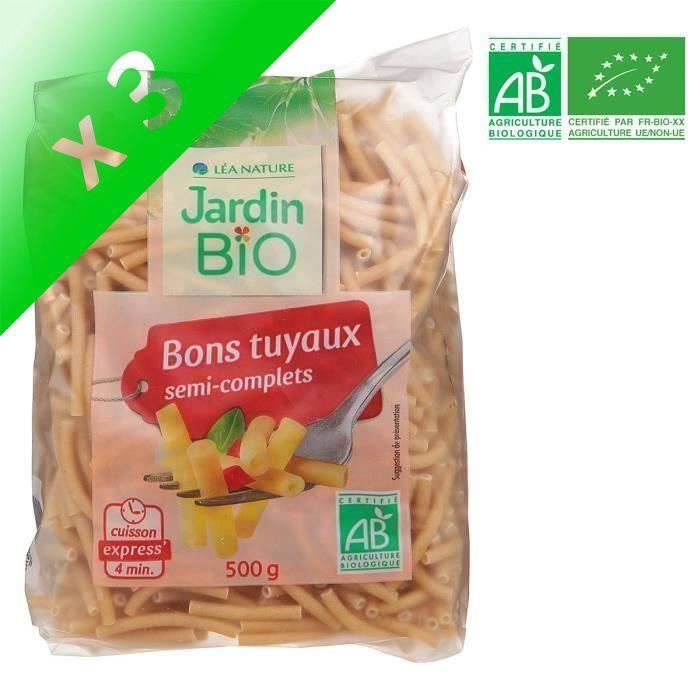 LEA NATURE pâte bons tuyaux semi-complets Bio - 500 g (Lot de 3)