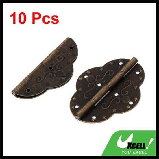 46mmx54mm style r/étro Paravent double effet ton bronze 15pcs charni/ère