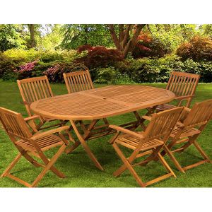Salon de jardin 1 table 6 chaises bois BOSTON - Achat / Vente salon ... Salon de jardin 1 table 6 chaises bois BOSTON - Achat / Vente salon ...