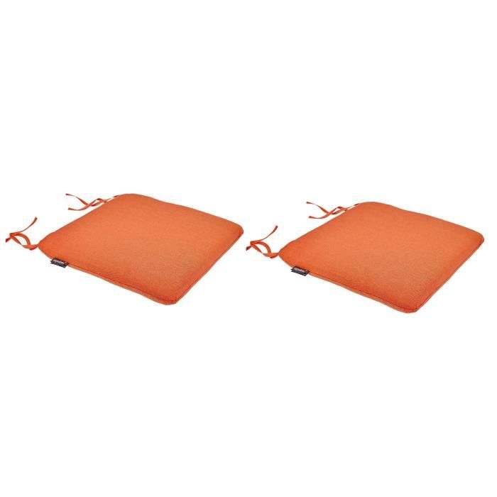 EZPELETA Lot de 2 Coussins de chaise spécial Outdoor Green - 40 x 40 cm - Corail