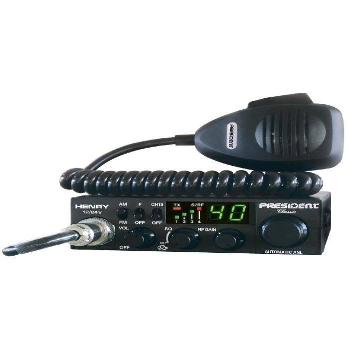 PRESIDENT Station de radio CB Henry ASC - 40 cannaux AM / FM - Multinormes