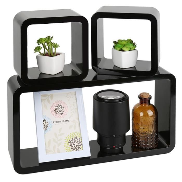Étagère murale design Cube lot de 3 - NOIR - Achat / Vente ...