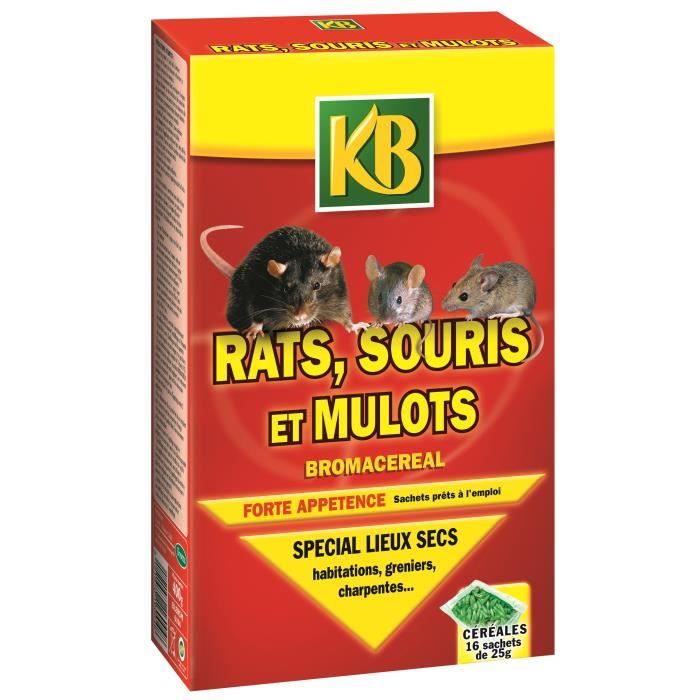 KB Céréales rat, souris, mulot - 400 g - Achat / Vente traitements ...