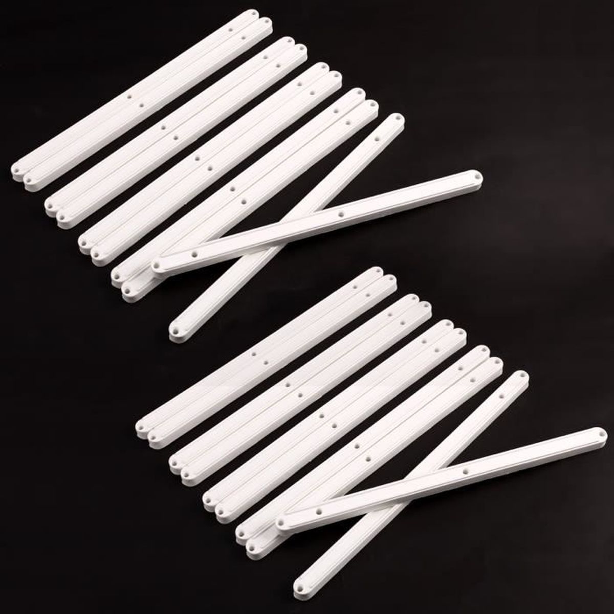 2 Paires De Glissières De Fixation Pour Lit / Tête De Lit - Système Mâle/femelle Avec Vis Incluses - Montage Facile