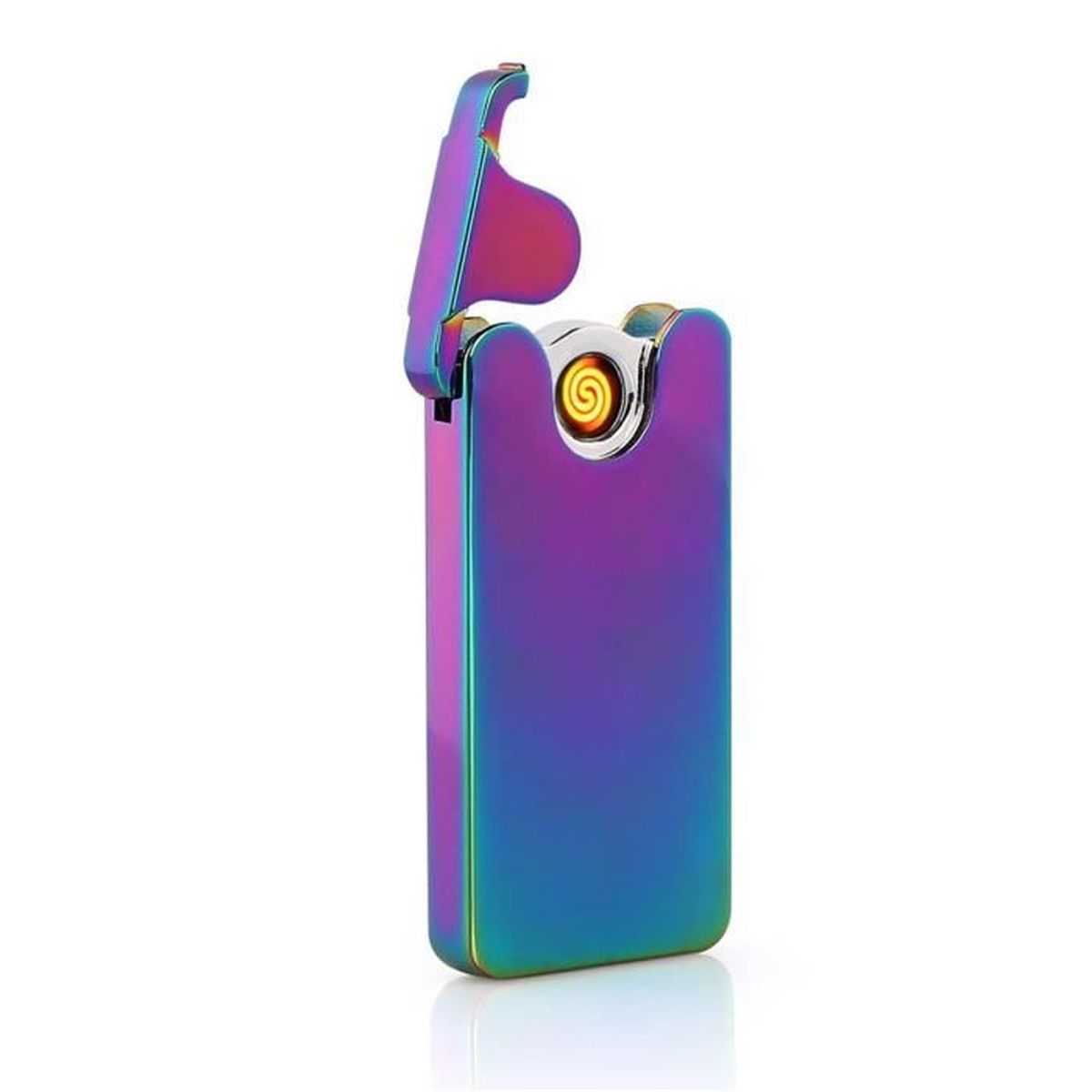 Briquet électrique Rechargeable USB-C Sans Flamme - Coupe-vent, Sécurité 7s, Idéal Bougies Et Cadeau Papa