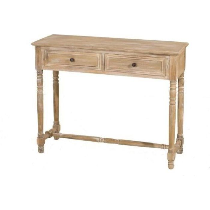 SANDRA - Console - Classique - Bois - Lazuré blanc - L x 104 cm
