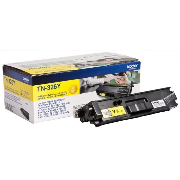 Brother D'origine Brother TN-326 Y toner jaune, 3 500 pages, 3,39 centimes par page - remplace Brother TN326Y toner