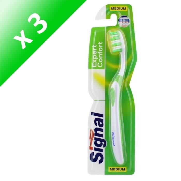 SIGNAL Lot de 3 brosses à dents Expert Confort - Médium