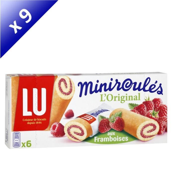 Lot de 9 LU Mini roulés aux framboises - 150 g