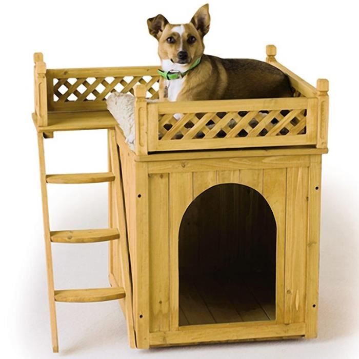 Niche chien/chat en bois avec balcon terrasse - Achat / Vente niche ... Niche chien/chat en bois avec balcon terrasse - Achat / Vente niche ...