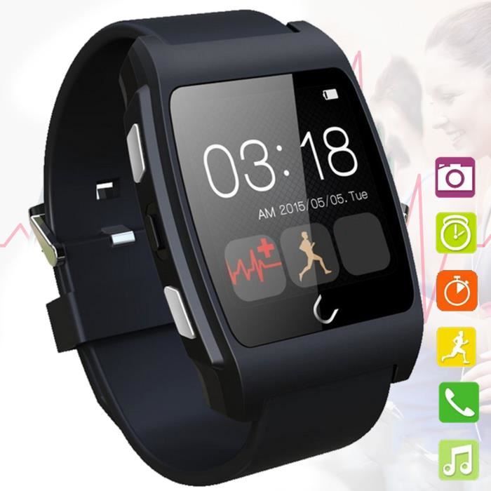 Montre Smart Bluetooth Sport Avec Carte SIM - Bracelet Multimédia Calendrier Noir