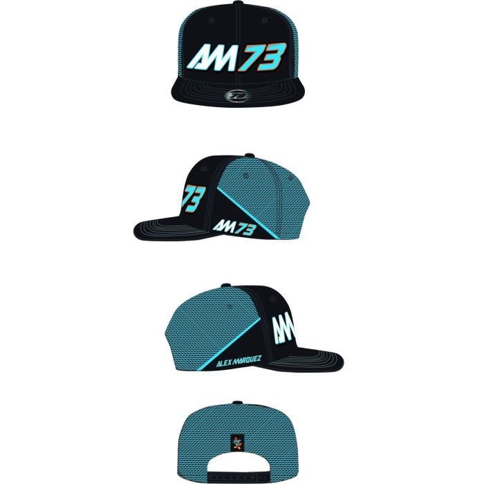GP MOTORS Casquette Flat Alex Marquez AM73 - Gris et Noir