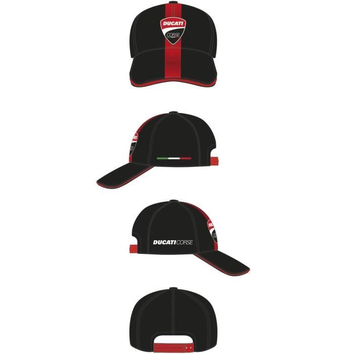 GP MOTORS Casquette Ducati Corse Front Carbon Patch - Noir et Rouge