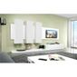 Meuble Tv Design Mural Lime Blanc Composition Bois Laqué Achat
