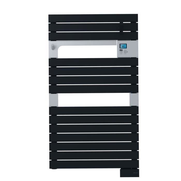 SAUTER Asama Radiateur Sèche-serviettes électrique - 500 watts - LCD - Programmable - Barres plates - Noir anthracite