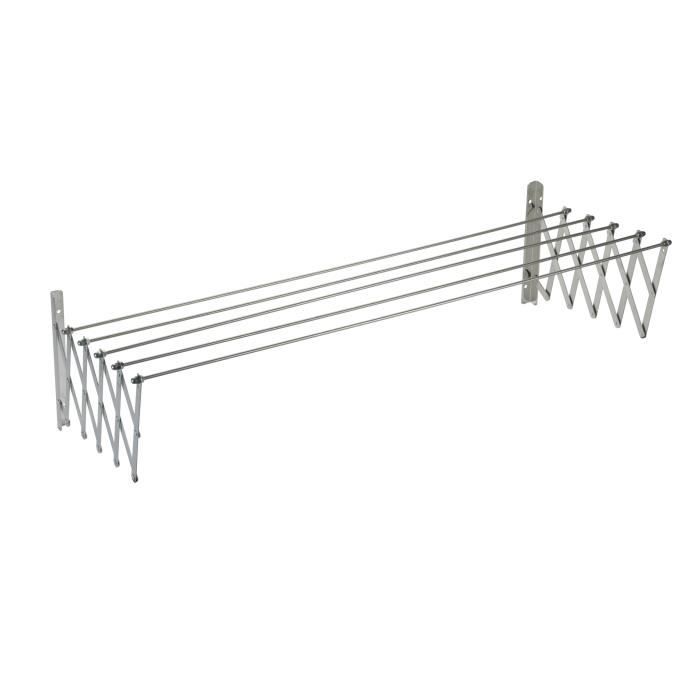 SAUVIC Séchoir à linge extensible inoxydable - 140 cm