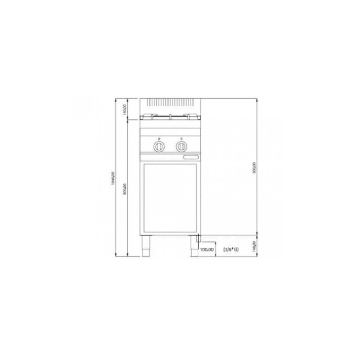 Cuisinière à gaz 2xBrûleurs ( 9,53