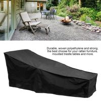 Chaise Étanche Noir Anti Housse Uv Imperméable Longue Jardin Protection Bâche De Pour Extérieur FT1JlKc