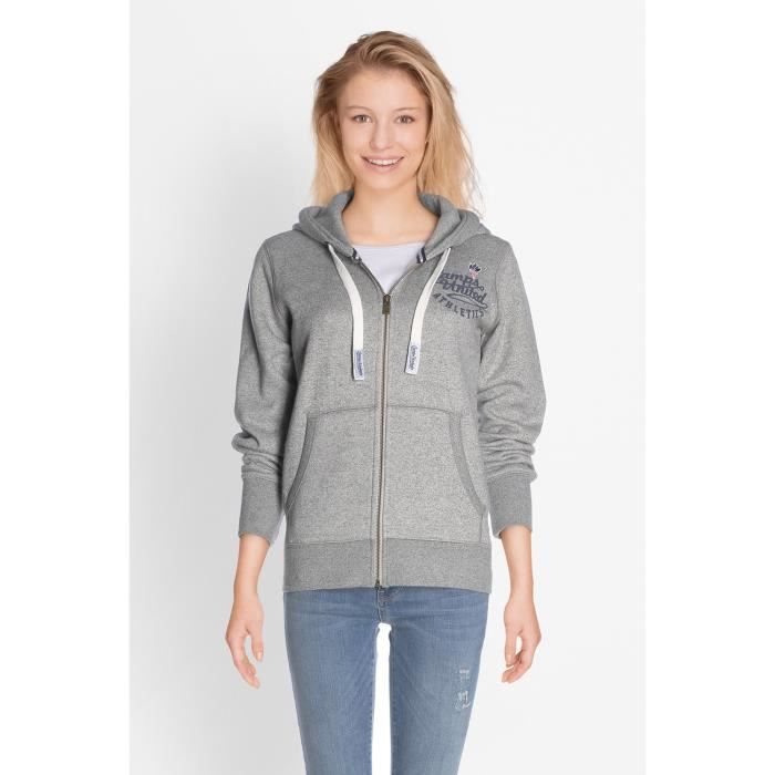 Zippé Gris Femme Capuche Achat Camps À Sweat Chiné CthrsQd