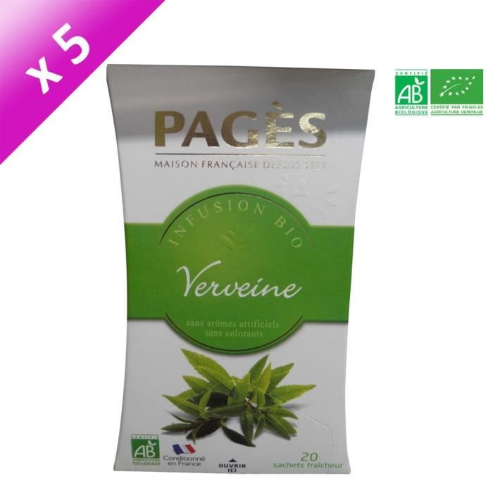 PAGES Lot de 5 Infusions Tilleul Bio