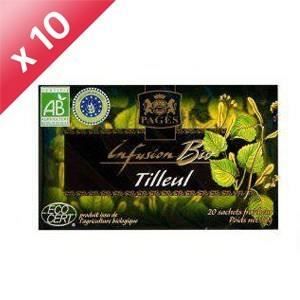 PAGES Lot de 10 Infusions Tilleul Bio