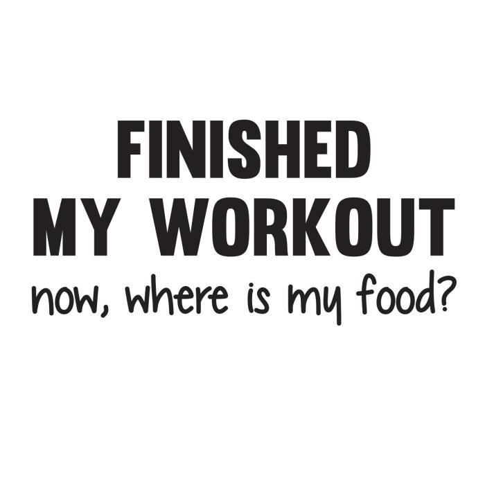 Stickers adhésif mural Finish my workout - 113x55cm