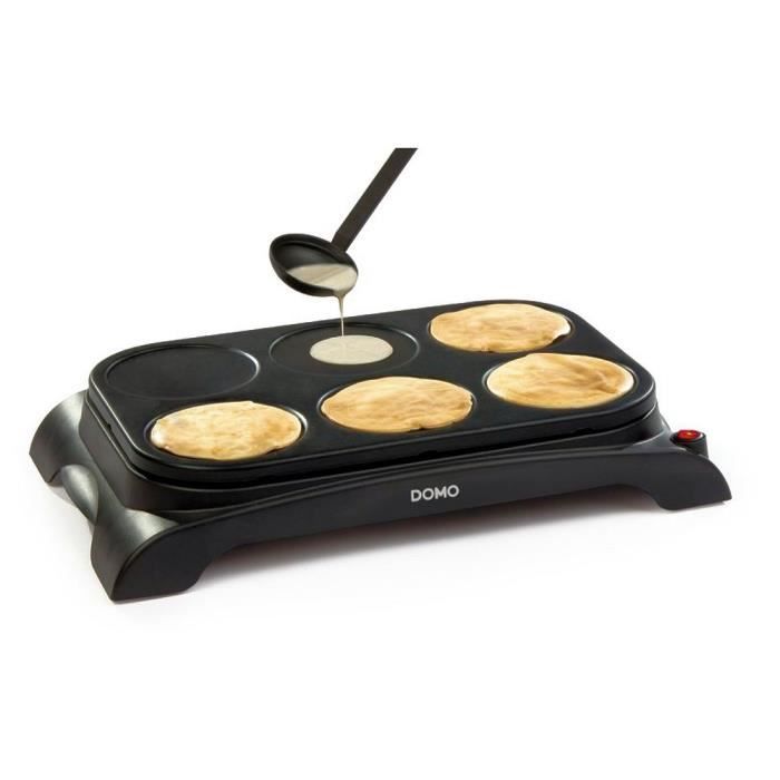 DOMO DO8709P Crêpière - 6 personnes - 1000W - Noir