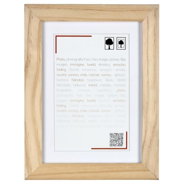 IMAGINE Cadre photo Smart bois 18x24 cm + passe-partout 13x18 cm