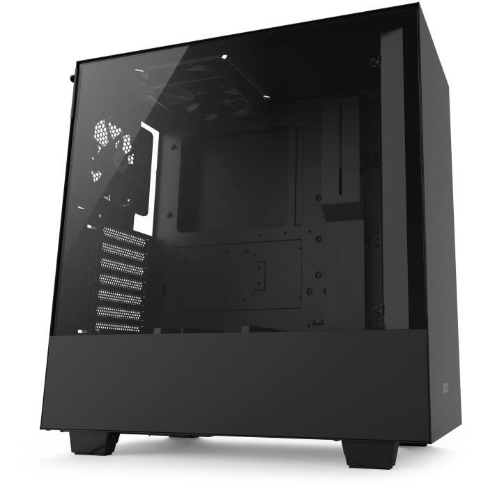 NZXT Boîtier PC H500 - ATX - Panneau en verre trempé - Noir